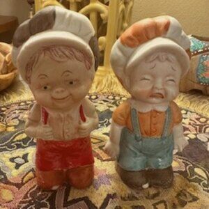 Vintage set of Two Porcelain Kids